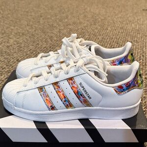 adidas Sneakers - White with Colorful Stripes